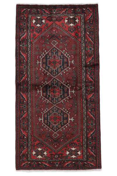  Persian Hosseinabad Rug 109X213 Black/Dark Red (Wool, Persia/Iran)