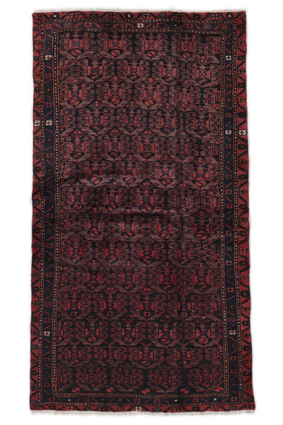 Alfombra Oriental Hamadan 107X196 Negro/Rojo Oscuro (Lana, Persia/Irán)