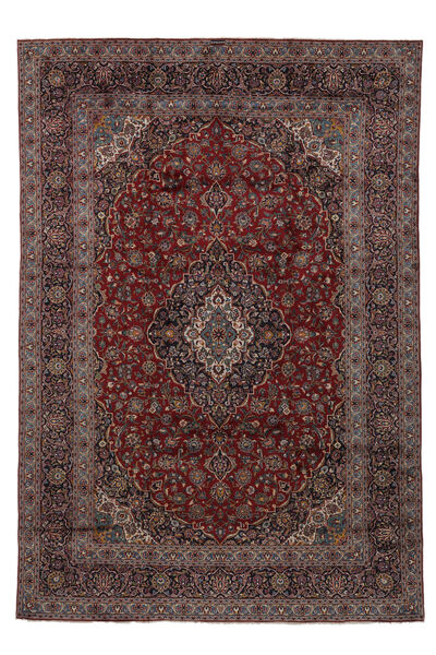  Perzisch Keshan Vloerkleed 342X495 Zwart/Donkerrood Groot (Wol, Perzië/Iran)