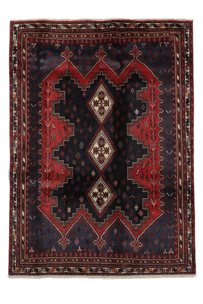 Afshar Vloerkleed 178X247 Zwart/Donkerrood Wol, Perzië/Iran Carpetvista