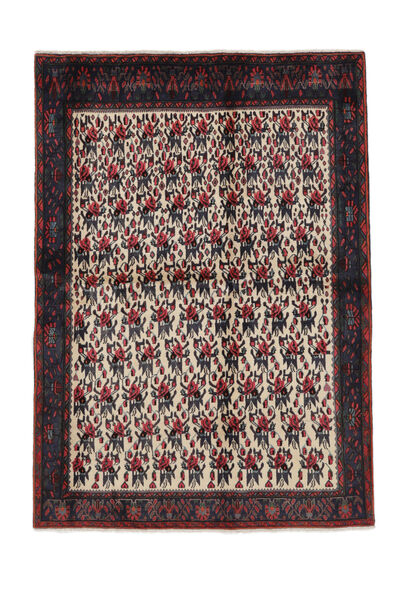 絨毯 アフシャル 162X241 ブラック/茶色 (ウール, ペルシャ/イラン)