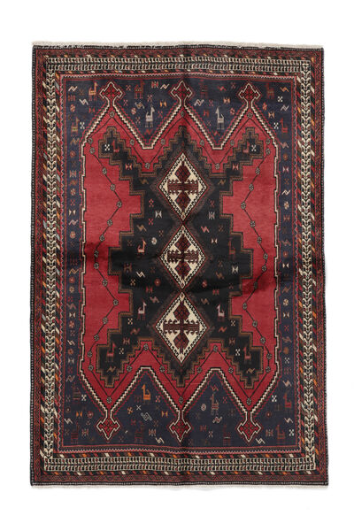 Afshar Matot Matto 152X227 Musta/Tummanpunainen Villa, Persia/Iran Carpetvista