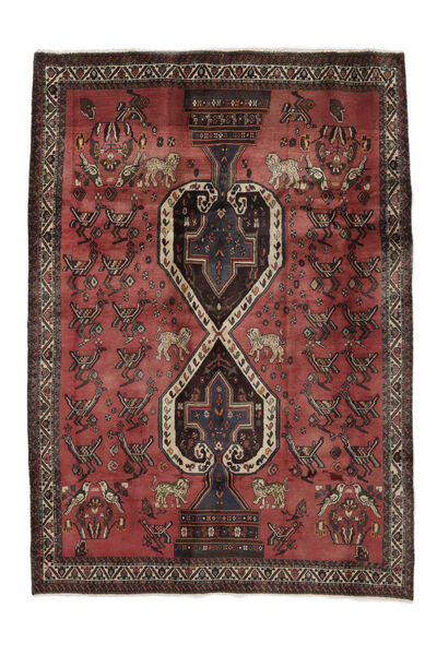  Persian Afshar Rug 184X262 Black/Dark Red Carpetvista