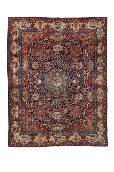  Orientalischer Kashmar Teppich 288X380 Schwarz/Dunkelrot Großer Wolle, Persien/Iran Carpetvista