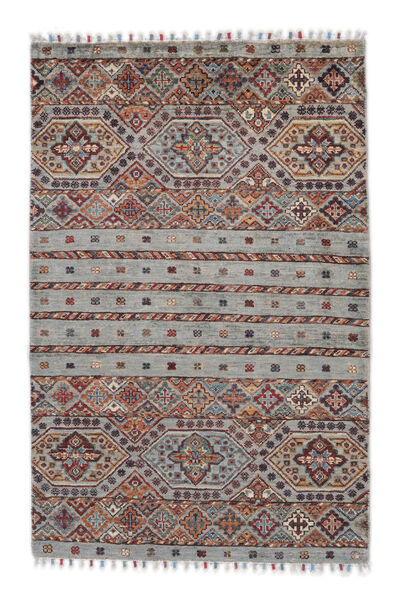 絨毯 Shabargan 82X127 茶色/ダークグレー (ウール, アフガニスタン)