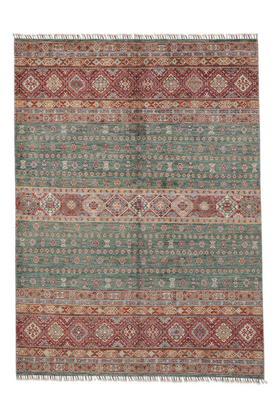 絨毯 Shabargan 177X245 茶色/グリーン (ウール, アフガニスタン)