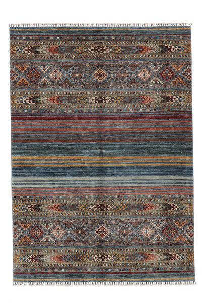 170X237 Shabargan Rug Modern Black/Brown (Wool, Afghanistan) Carpetvista