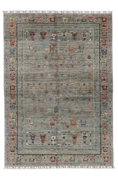 絨毯 Shabargan 151X220 茶色/ダークグリーン (ウール, アフガニスタン)