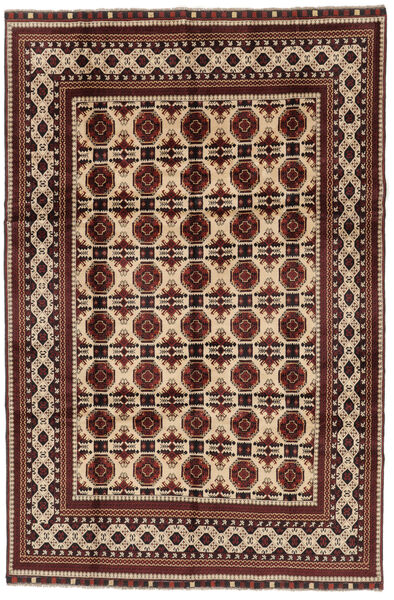 198X293 Kunduz Teppich Orientalischer Schwarz/Braun (Wolle, Afghanistan) Carpetvista