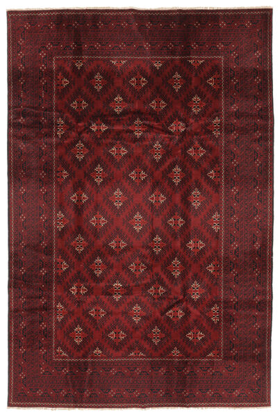 絨毯 Kunduz 195X289 ブラック/ダークレッド (ウール, アフガニスタン)
