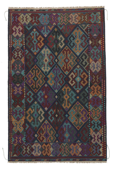 絨毯 キリム ゴルバリヤスタ 147X228 ブラック/茶色 (ウール, アフガニスタン)