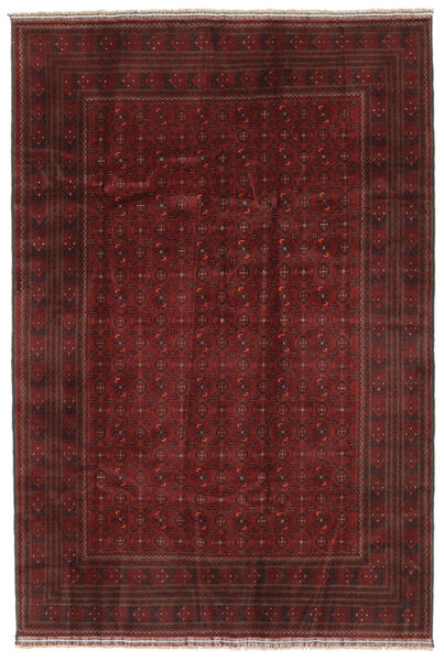 189X280 Alfombra Oriental Kunduz Negro/Rojo Oscuro (Lana, Afganistán) Carpetvista