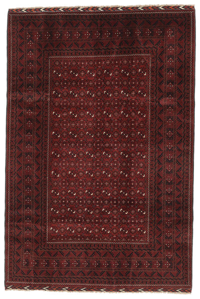 189X284 Tapete Oriental Kunduz Preto/Vermelho Escuro (Lã, Afeganistão) Carpetvista