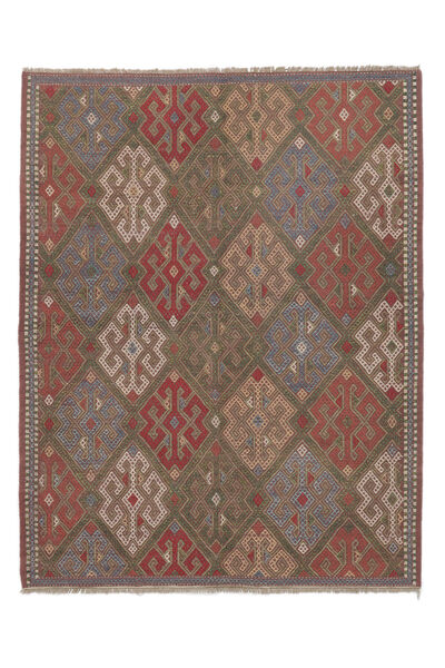  Orientalsk Kelim Golbarjasta Teppe 156X201 Brun/Mørk Rød Ull, Afghanistan Carpetvista