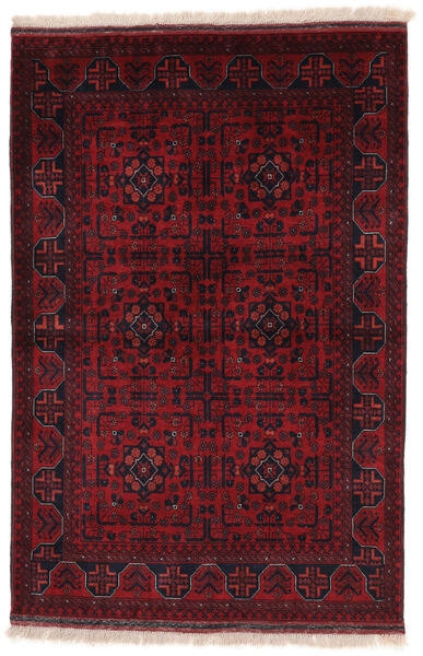 100X149 Alfombra Kunduz Oriental Negro/Rojo Oscuro (Lana, Afganistán) Carpetvista