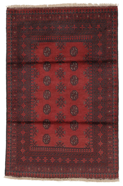  Afghan Fine Χαλι 99X150 Μαλλινο Μαύρα/Σκούρο Κόκκινο Μικρό Carpetvista