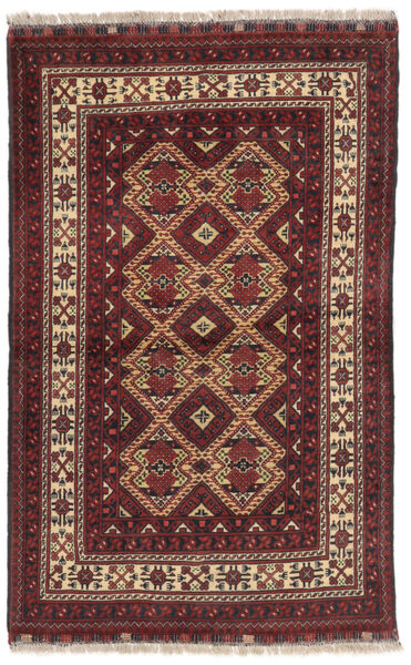 97X147 Kunduz Rug Oriental Black/Dark Red (Wool, Afghanistan) Carpetvista