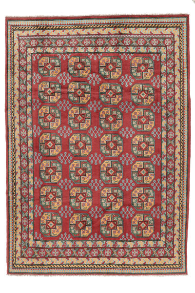  Afghan Fine Rug 200X283 Wool Dark Red/Brown Carpetvista