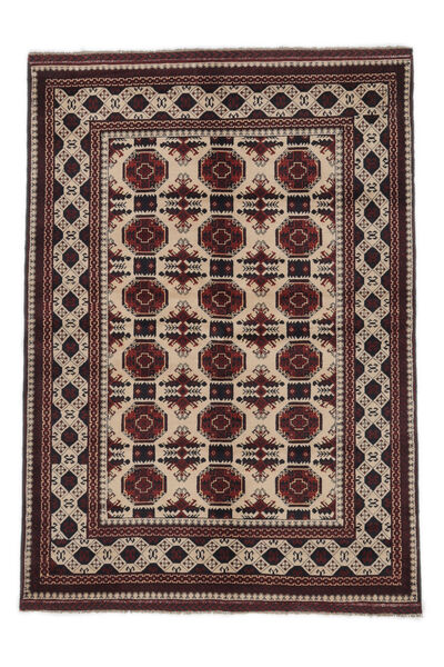 絨毯 Kunduz 143X201 ブラック/オレンジ (ウール, アフガニスタン)
