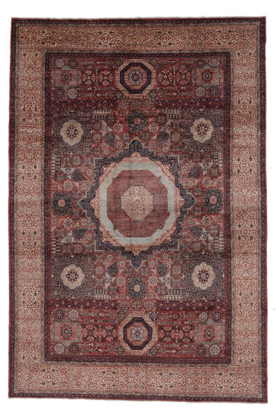 289X436 Tapis Mamluk Moderne Rouge Foncé/Noir Grand (Laine, Afghanistan) Carpetvista