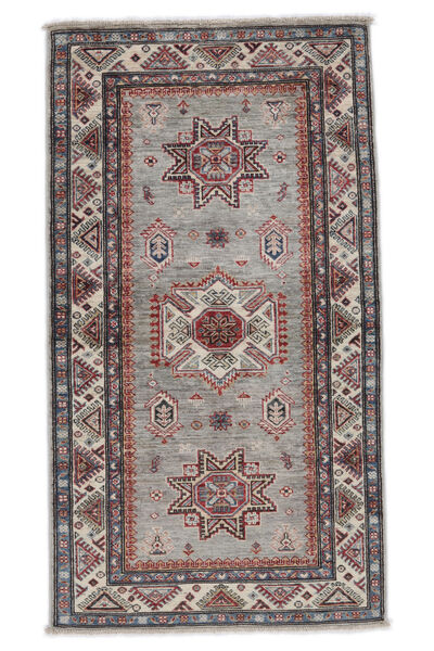 Kazak Fine Teppich 86X153 Dunkelgrau/Dunkelrot Wolle, Afghanistan Carpetvista