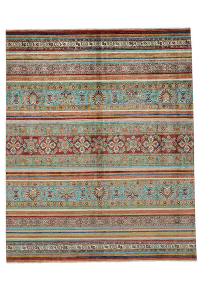 250X308 Tapete Shabargan Moderno Verde/Castanho Grande (Lã, Afeganistão) Carpetvista