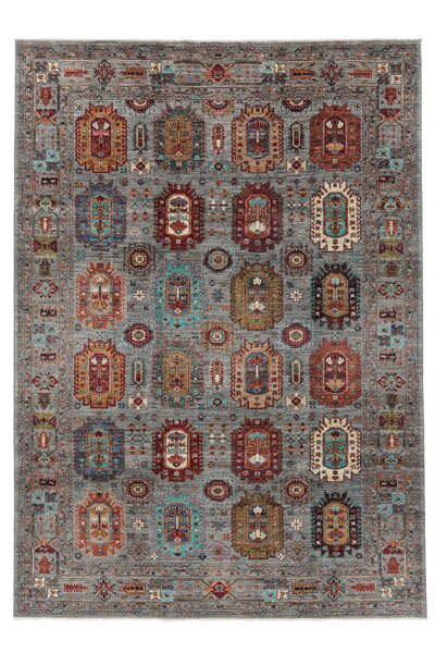 絨毯 Shabargan 215X309 茶色/ブラック (ウール, アフガニスタン)