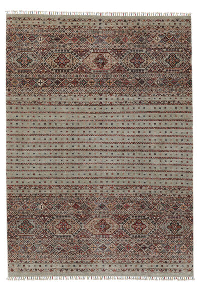 絨毯 Shabargan 214X300 茶色/ブラック (ウール, アフガニスタン)