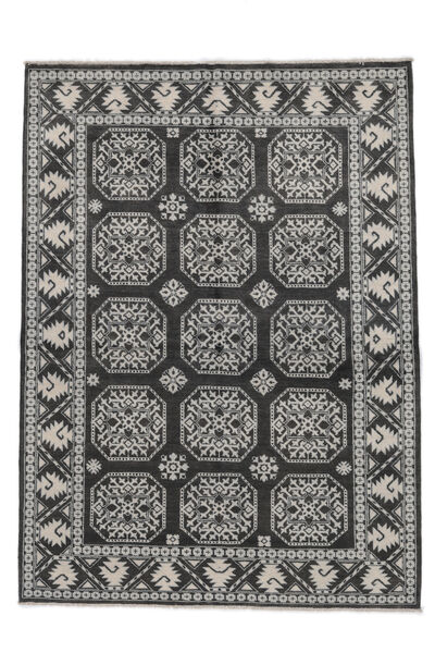 172X233 Kazak Fine Tæppe Orientalsk Sort/Mørkegrå (Uld, Afghanistan) Carpetvista
