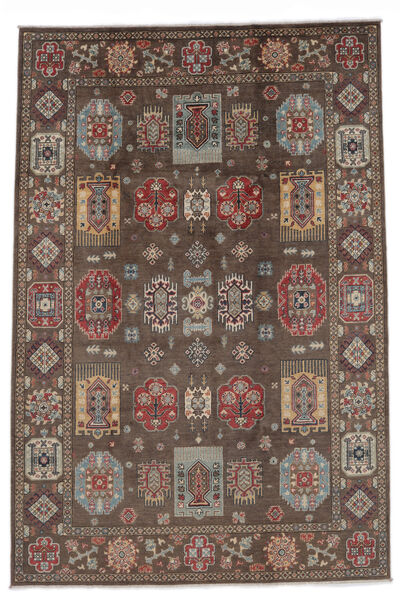 198X293 絨毯 オリエンタル カザック Fine 茶色/ブラック (ウール, アフガニスタン) Carpetvista