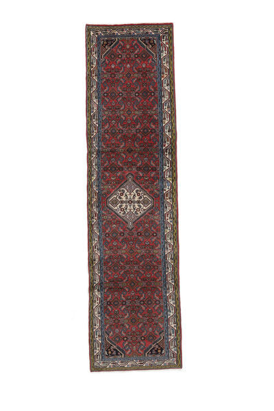  Persischer Hamadan Teppich 80X305 Schwarz/Dunkelrot Carpetvista