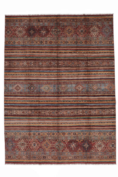 Shabargan Teppich 301X396 Braun/Schwarz Großer Wolle, Afghanistan Carpetvista