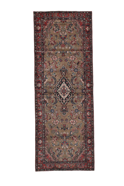 112X309 絨毯 オリエンタル ハマダン 廊下 カーペット ブラック/茶色 (ウール, ペルシャ/イラン) Carpetvista