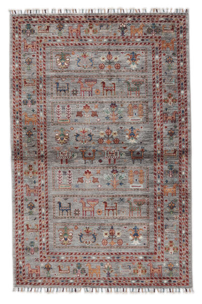 102X154 Tapete Shabargan Moderno Castanho/Vermelho Escuro (Lã, Afeganistão) Carpetvista