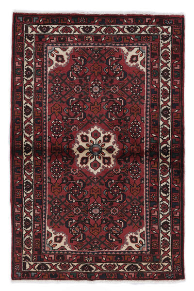 絨毯 ホセイナバード 99X151 ブラック/ダークレッド (ウール, ペルシャ/イラン)