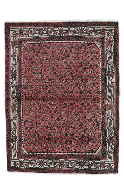 Χαλι Hamadan 116X153 Μαύρα/Σκούρο Κόκκινο (Μαλλί, Περσικά/Ιρανικά)
