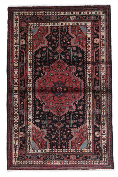  Persischer Toiserkan Teppich 107X164 Schwarz/Dunkelrot (Wolle, Persien/Iran)