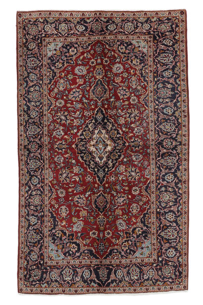 147X244 Keshan Rug Oriental Black/Dark Red (Wool, Persia/Iran) Carpetvista