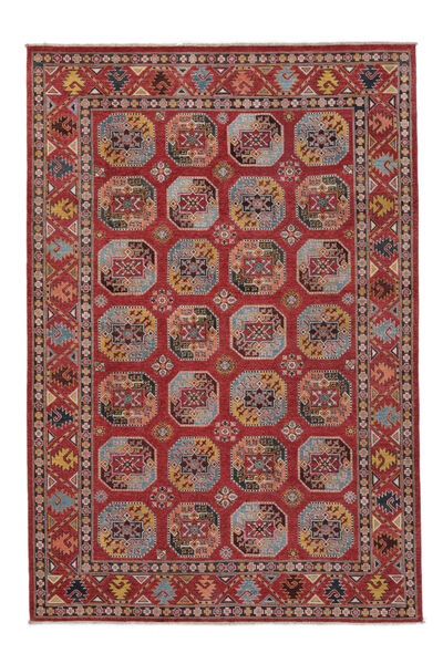 Alfombra Oriental Kazak Fine 203X298 Rojo Oscuro/Marrón (Lana, Afganistán)