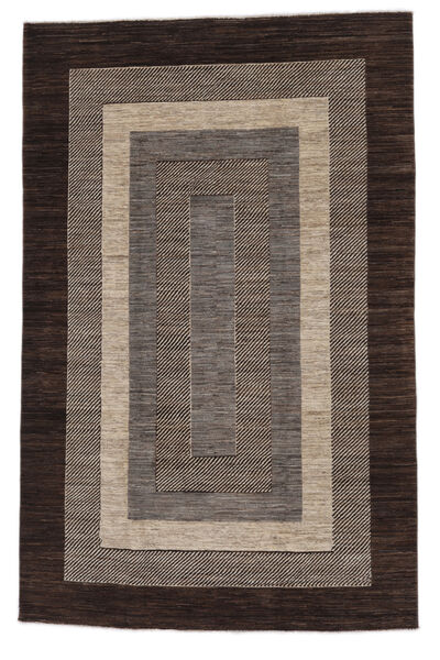 Modern Afghan Fine Rug 192X296 Black/Brown Wool, Afghanistan Carpetvista