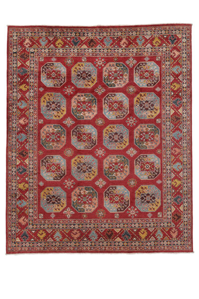  Kazak Fine Rug 242X296 Wool Dark Red/Brown Large Carpetvista