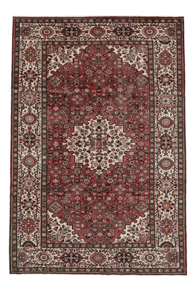 218X325 Tapete Hosseinabad Oriental Preto/Vermelho Escuro (Lã, Pérsia/Irão) Carpetvista