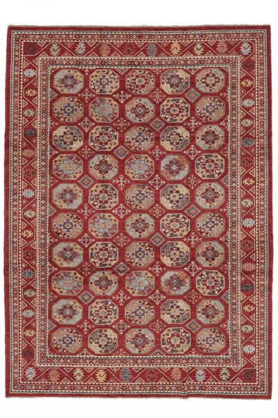 Kazak Fine Teppich 250X343 Dunkelrot/Braun Großer Wolle, Afghanistan Carpetvista