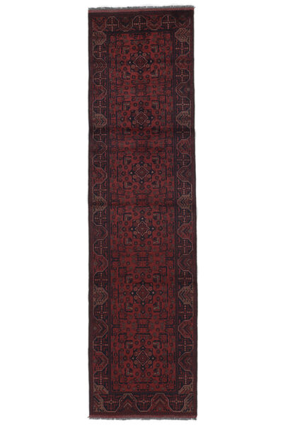 79X293 絨毯 オリエンタル アフガン Khal Mohammadi 廊下 カーペット ブラック (ウール, アフガニスタン) Carpetvista