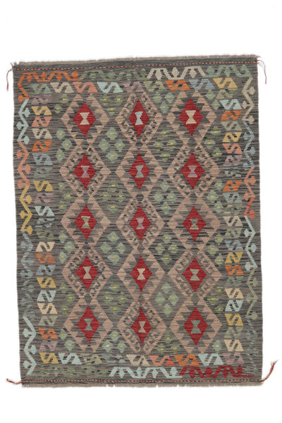 絨毯 オリエンタル キリム アフガン オールド スタイル 146X198 茶色/ブラック (ウール, アフガニスタン)