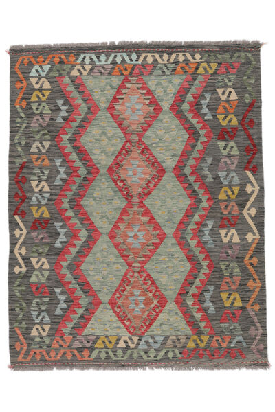  Kilim Afghan Old Style Tappeto 155X197 Di Lana Nero/Rosso Scuro Piccolo Carpetvista