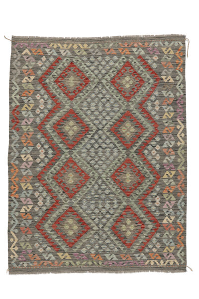  157X203 Kelim Afghan Old Stil Teppich Dunkelgelb/Braun Afghanistan Carpetvista
