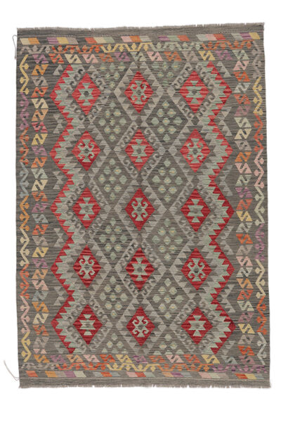 175X249 Kelim Afghan Old Style Matta Orientalisk Brun/Mörkgul (Ull, Afghanistan) Carpetvista