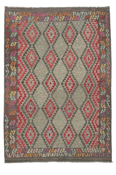 Tappeto Kilim Afghan Old Style 212X296 Marrone/Giallo Scuro (Lana, Afghanistan)