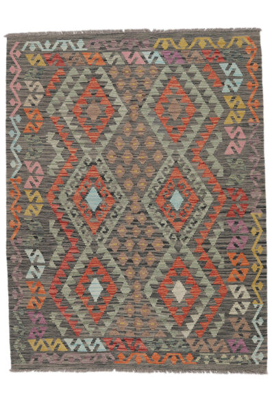 絨毯 オリエンタル キリム アフガン オールド スタイル 152X198 茶色/ブラック (ウール, アフガニスタン)